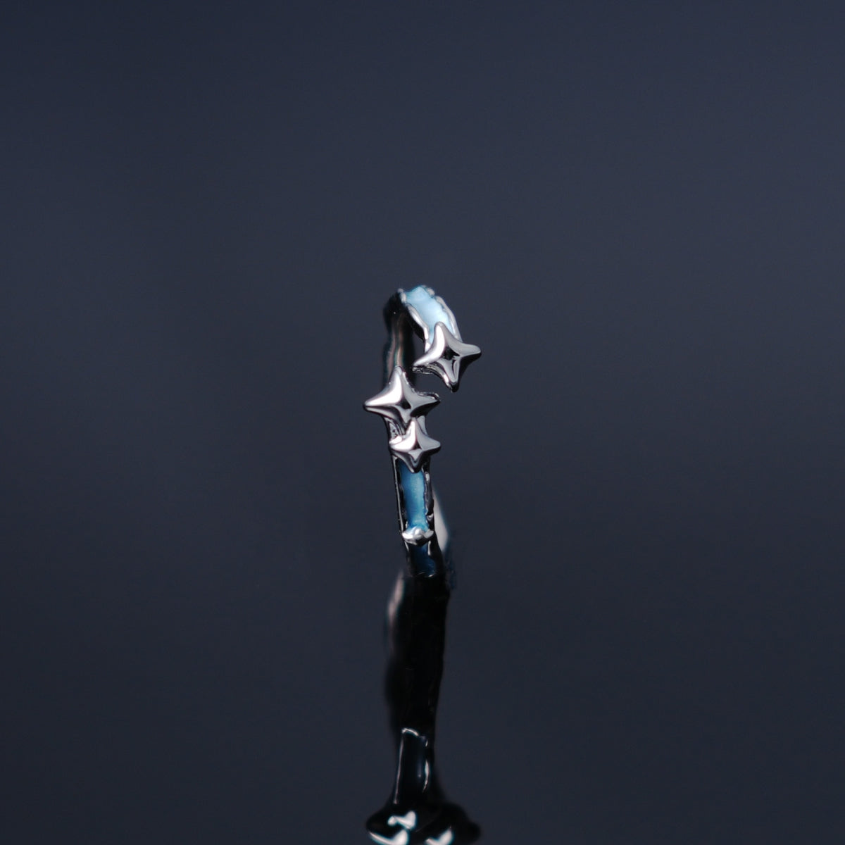Blue moonlight starburst Ring
