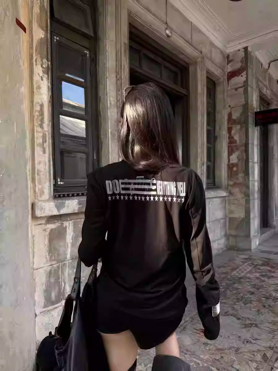 Skull Graphic Henley Long Sleeve Shirt