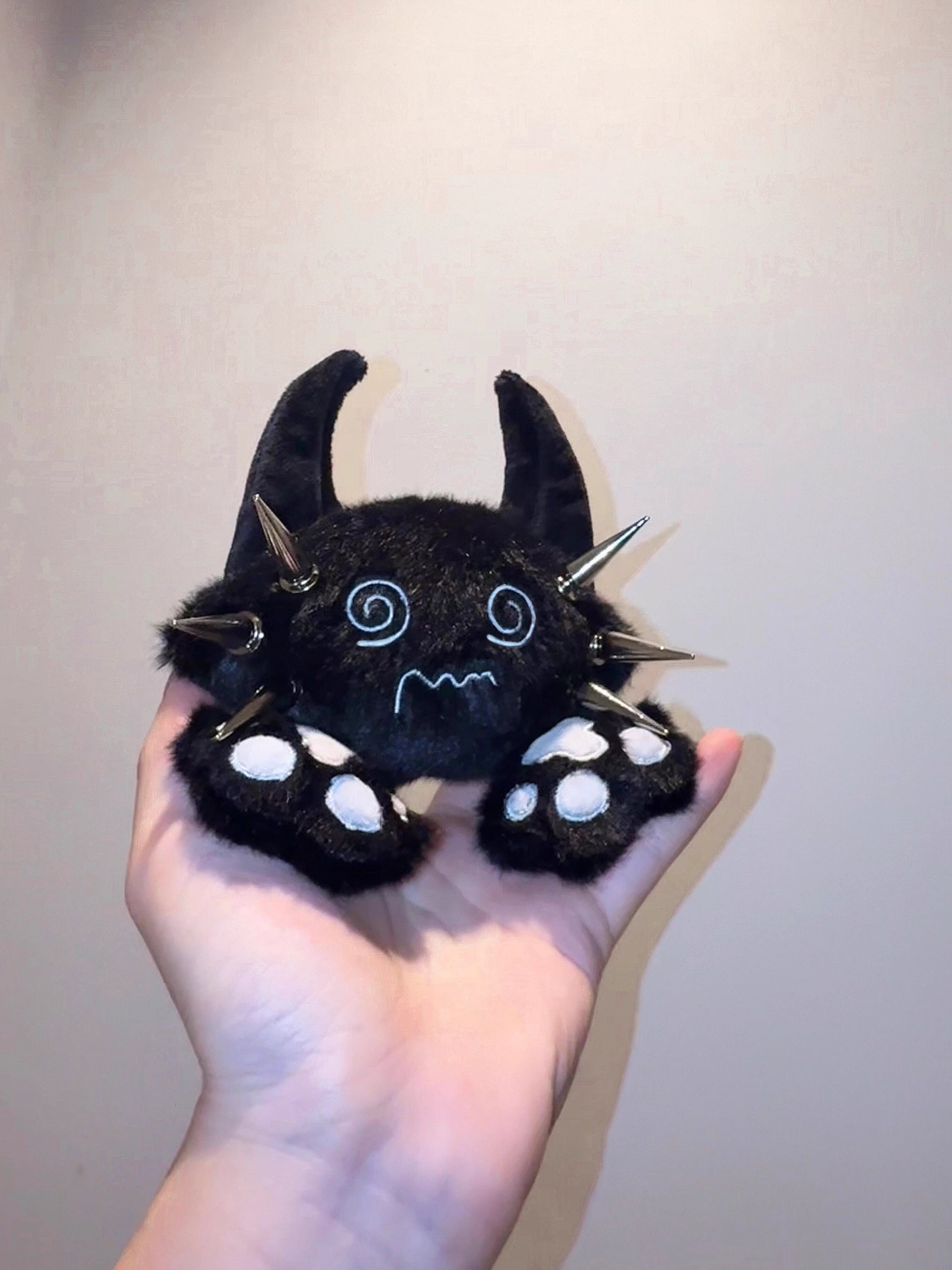 Devil Sleepy Cat Plush Keychain Bag Charm