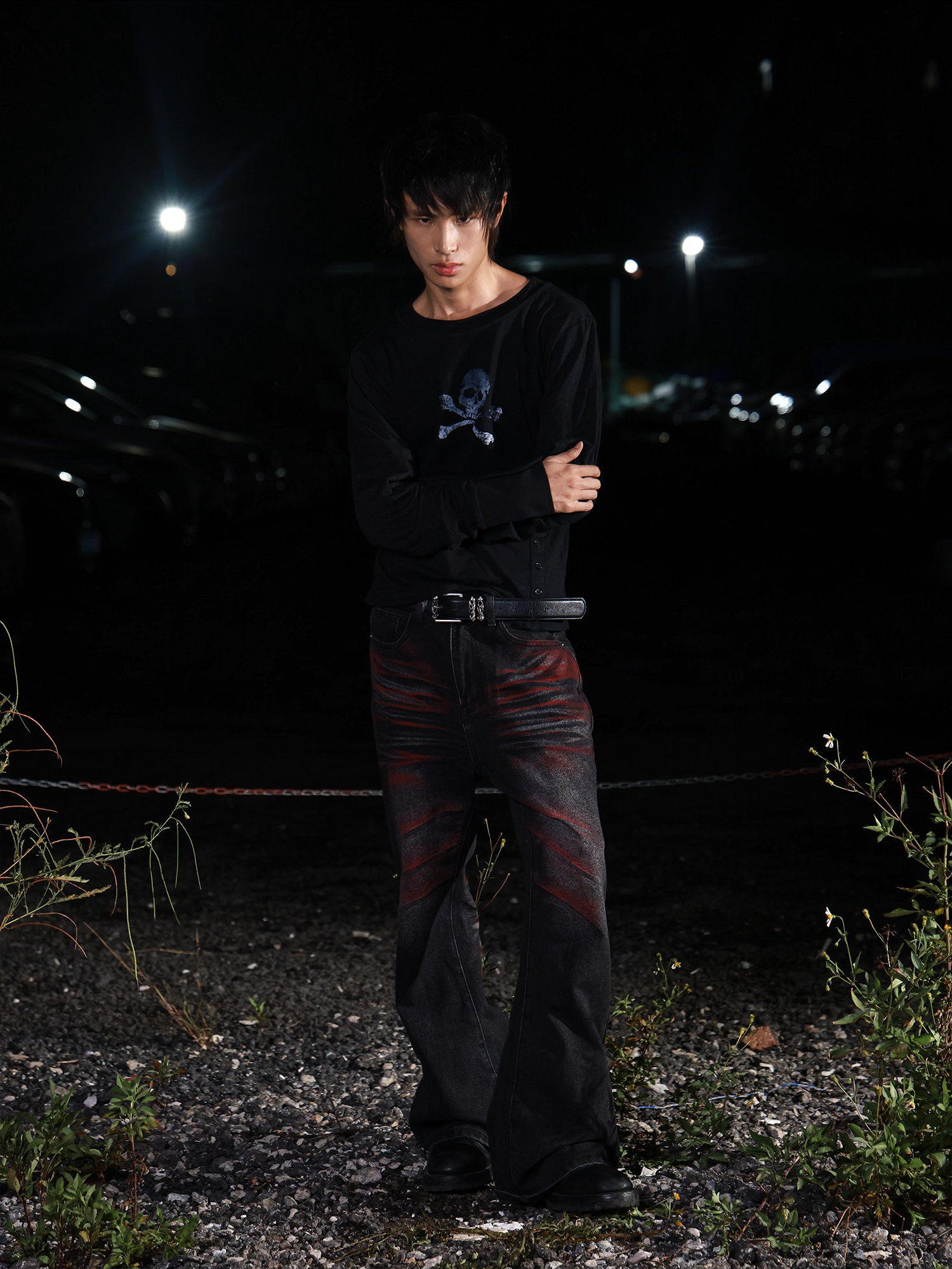 Skull Double-Collar Base Layer Top