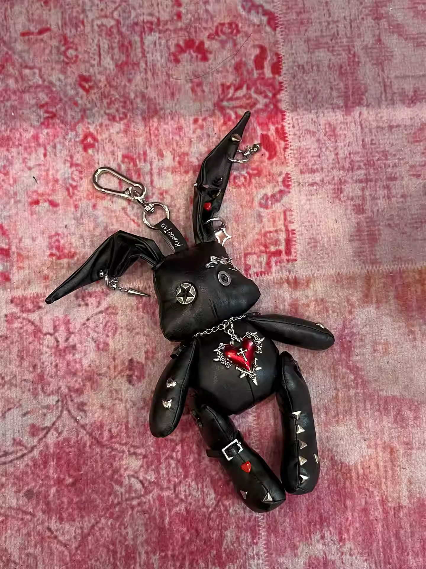 Neon Studded Bunny Plush Designer Toy Bag Charm