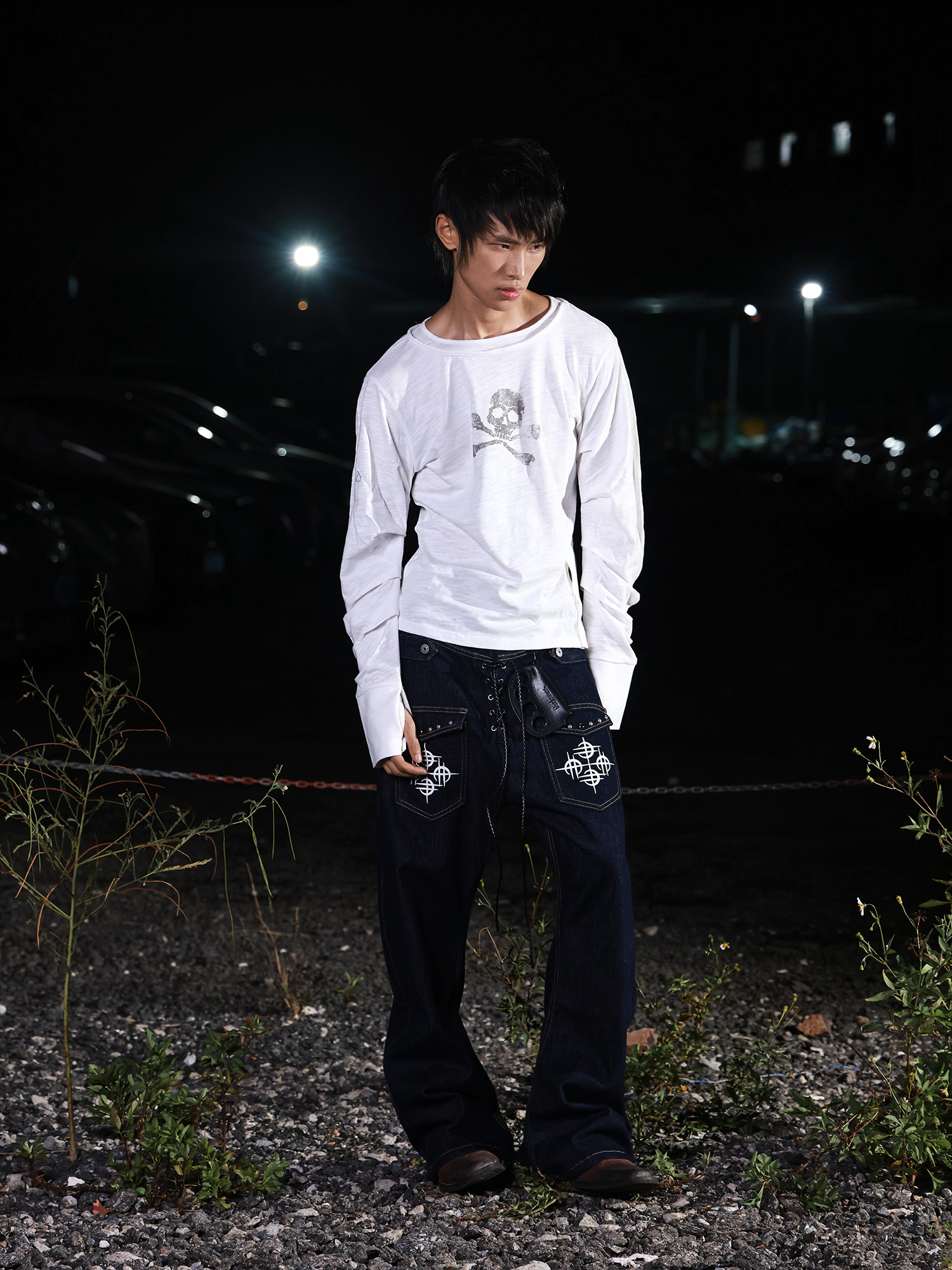 Skull Double-Collar Base Layer Top