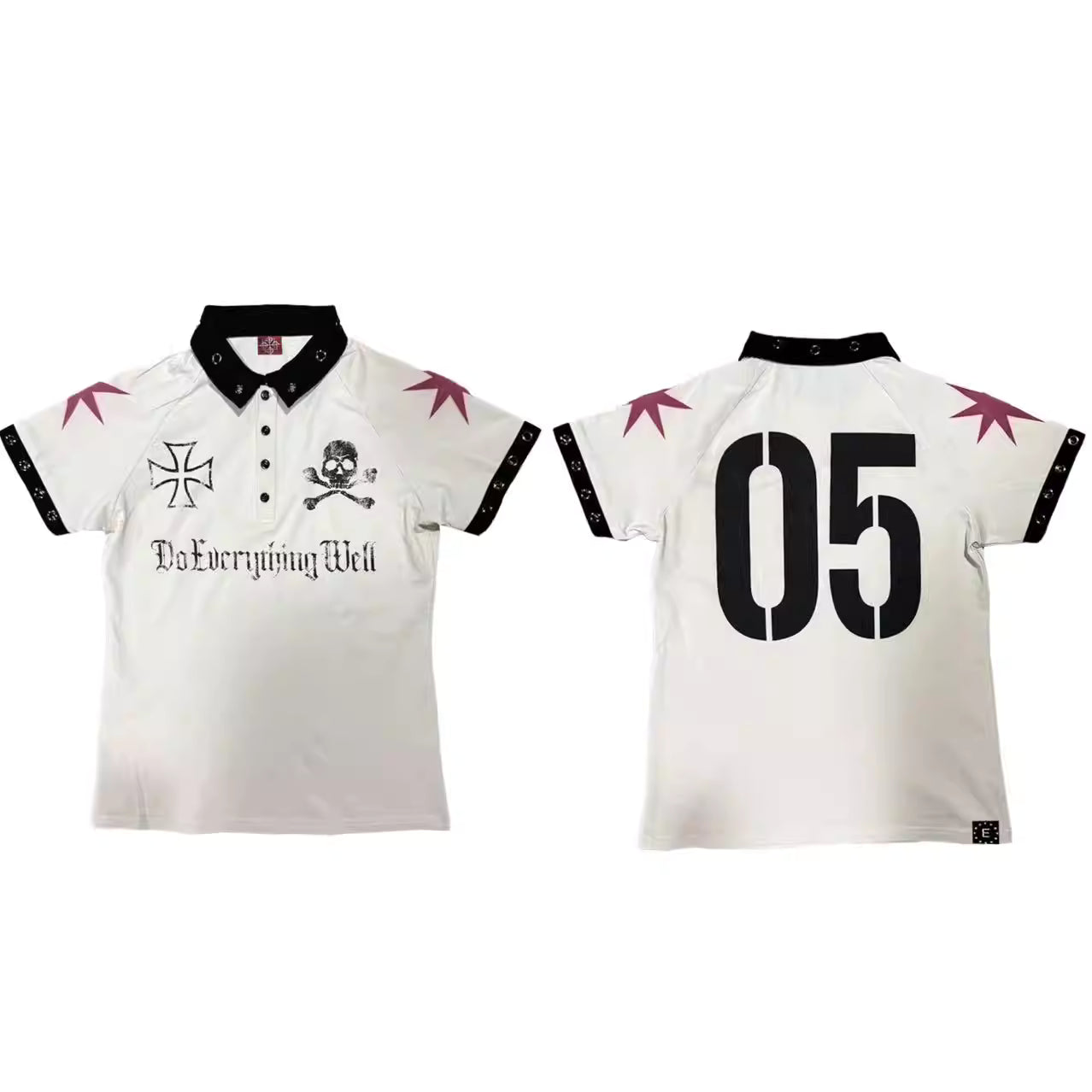 Skull Jersey Short Sleeve Polo Shirt