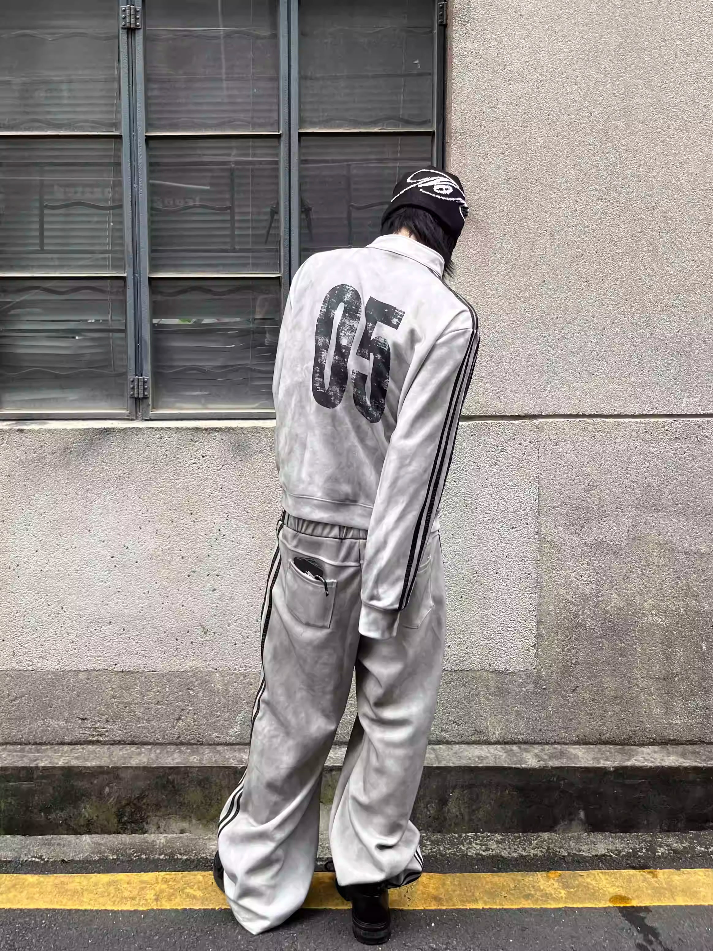 Washed Distressed Skull Streetwear Stand Collar Jacket